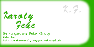 karoly feke business card