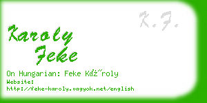 karoly feke business card